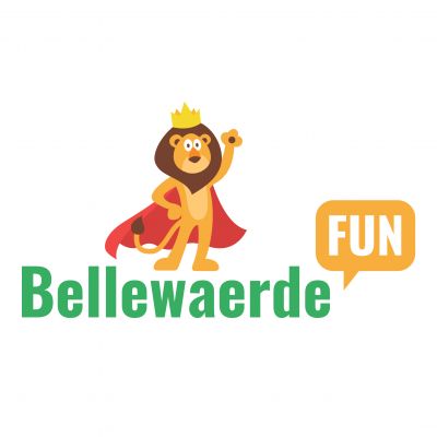 Het derde Bellewaerde Fun logo met onze zwaaiende leeuw.